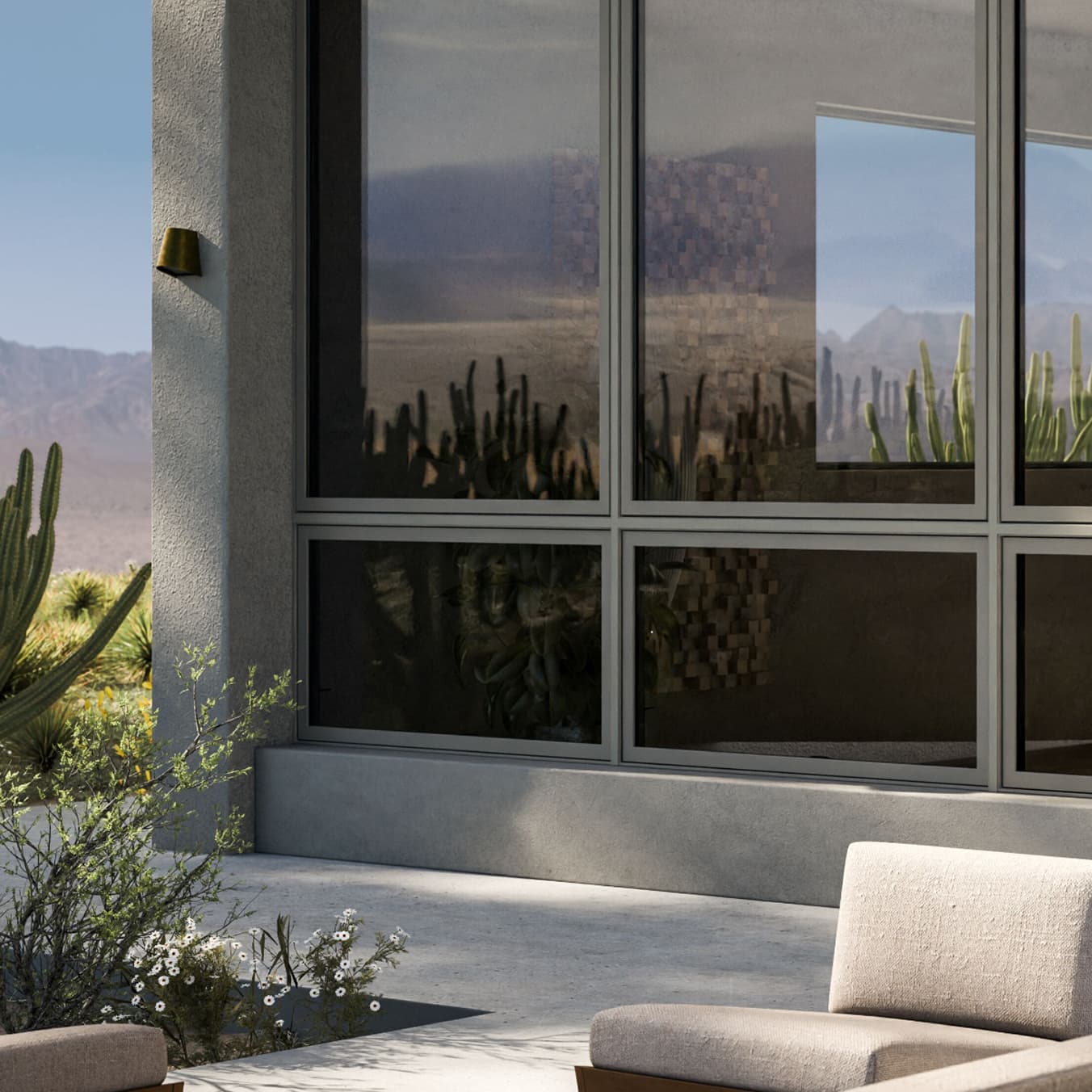 Close up of Marvin Vivid sliding patio door and direct glaze, casement picture and awning windows