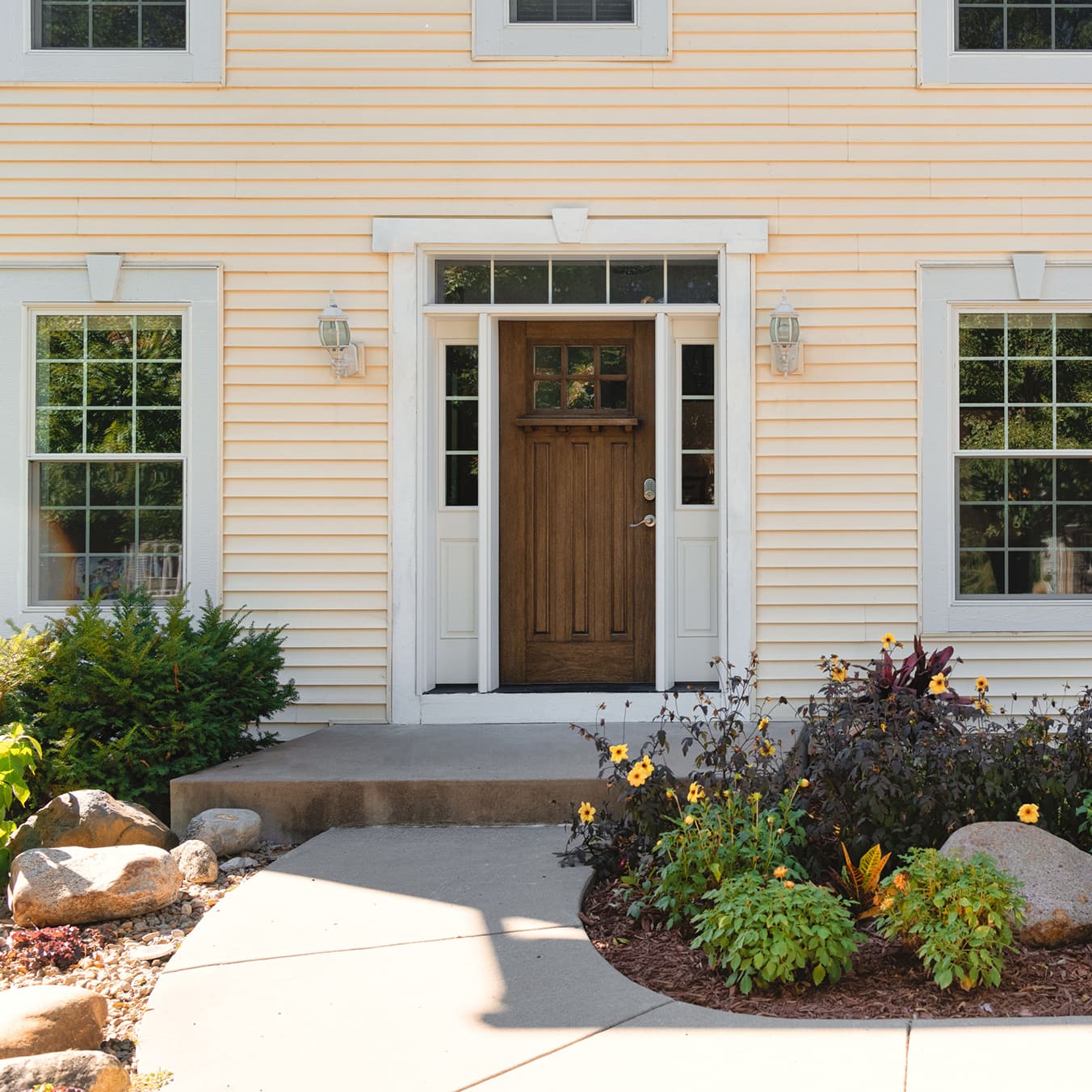 Exterior of home with Marvin Essential Single Hung Windows