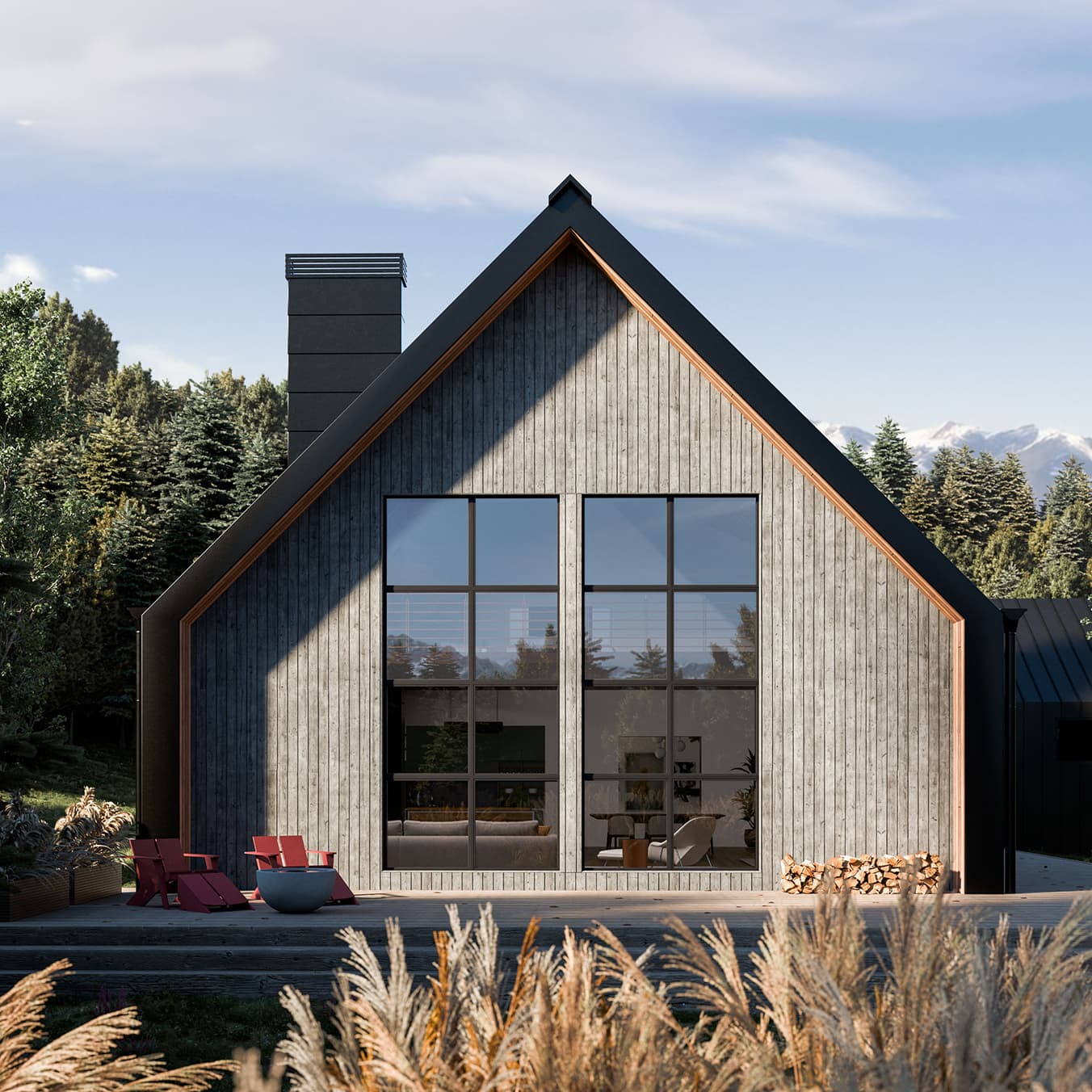 Exterior of home with Marvin Vivid Direct Glaze windows