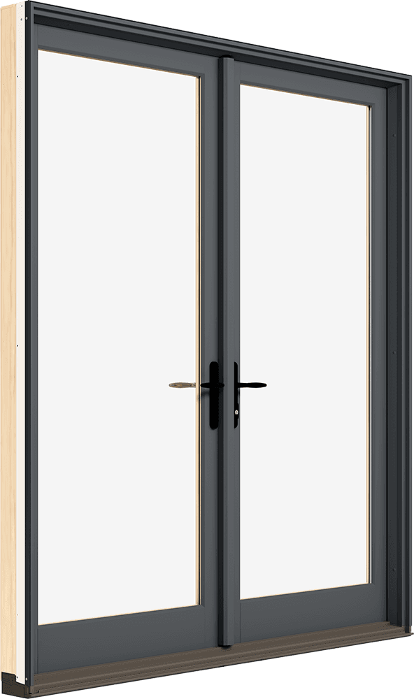 A product photo of a Marvin Elevate Swinging French door, exterior view.